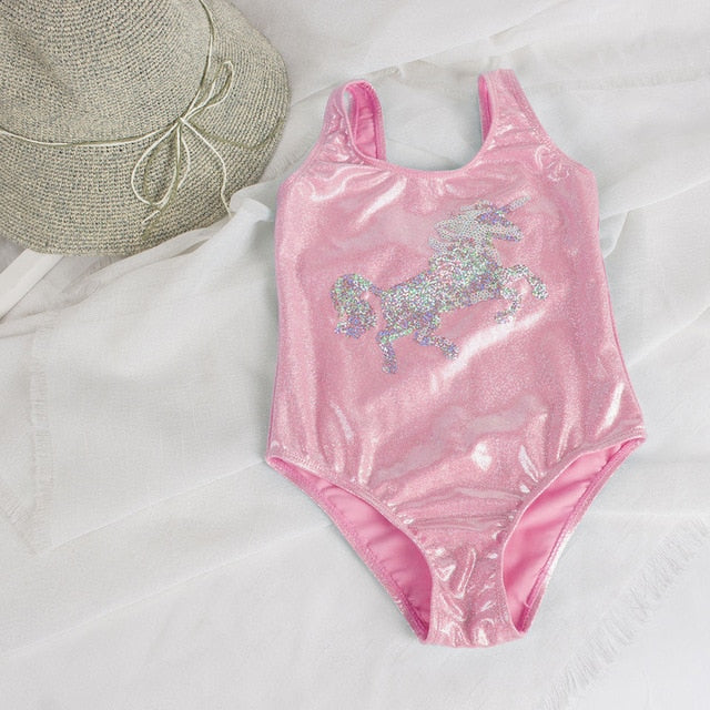 Unicorn children swimwear for girls one piece children swimsuits girls swimsuit kids bathing suit 3-8 years sliver Sequins 22