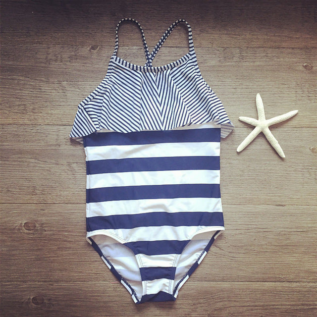 Falbala swimming suit striped children swimsuit girls one piece swimsuits of large sizes swimwear 2019 cute baby bathing suit 16