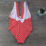 Bowknot girls swimwear swimming suit V-neck girls one piece swimsuit bather children kids bathing suits 2019 bodysuit 111