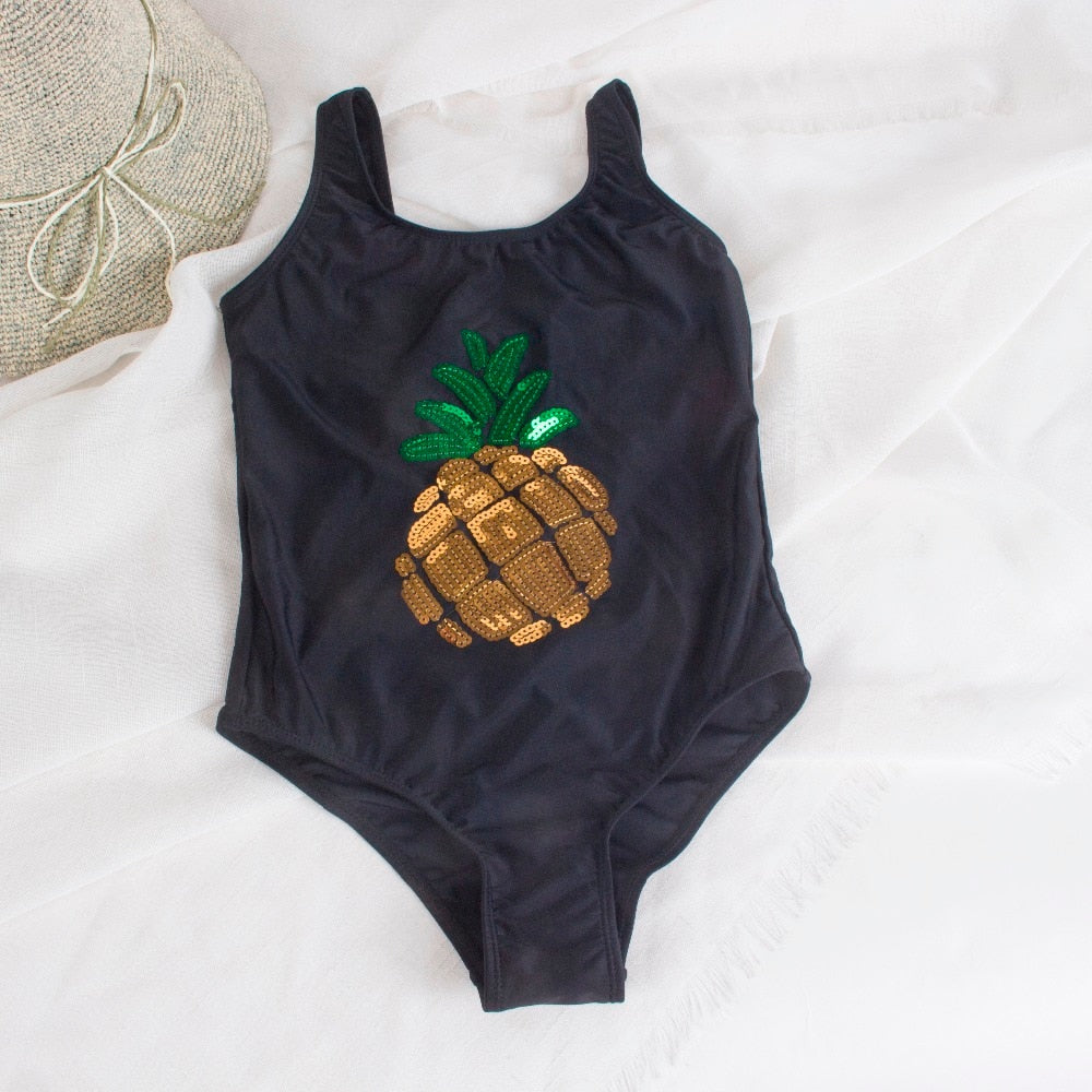 7-14 years pineapple decoration kids girls one piece swimsuit girls swimwear 2019 children swimsuit cute baby bathing suit A21