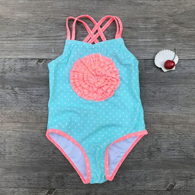 2019 floral girls swimwear swimming suit kids bandage one piece swimsuit bather children swimsuits bathing suit A86